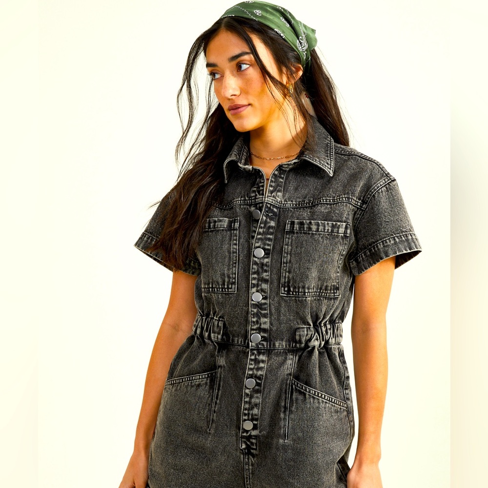 Altar’D State Black Denim Romper